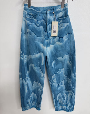 Şişman harf baskı Canlı Kravat Boyama Denim Alt Kravat Boyama Jeans Erkekler
