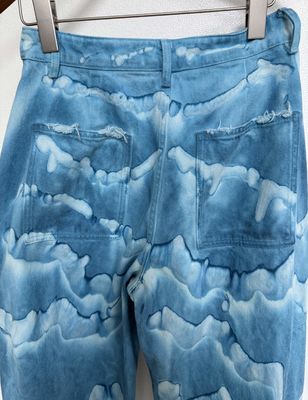Şişman harf baskı Canlı Kravat Boyama Denim Alt Kravat Boyama Jeans Erkekler