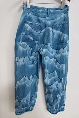 Şişman harf baskı Canlı Kravat Boyama Denim Alt Kravat Boyama Jeans Erkekler