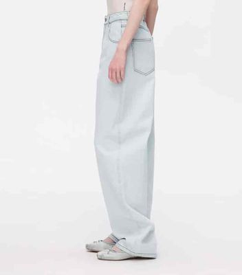 Muz Kesim Kavisli Tasarım Şımartıcı Düz Bacak Jeans Çeşitli Vücut Tipleri